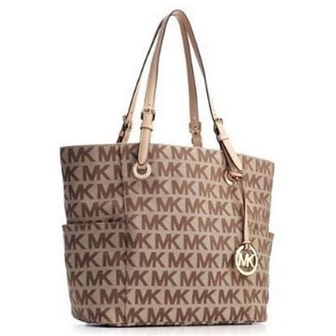 michael kors logo print signature tote replica|Michael Kors black signature handbag.